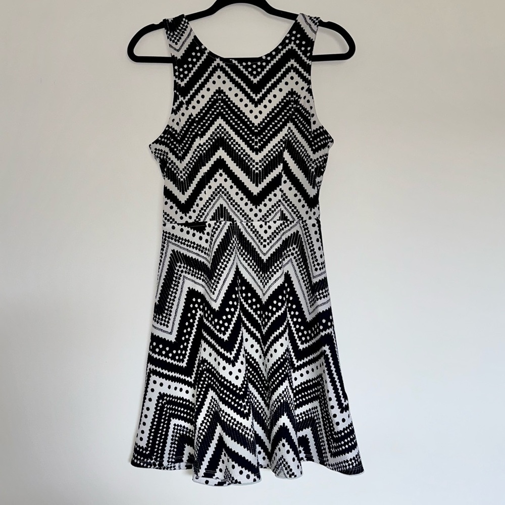 Maurices Navy Blue and White Chevron Mini Dress